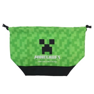 【ランチ巾着】Minecraft マチ付き巾着 低学年 グリーン