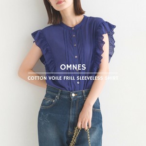 Button Shirt/Blouse Sleeveless Cotton
