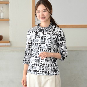 T-shirt Geometric Pattern Cut-and-sew 7/10 length Made in Japan