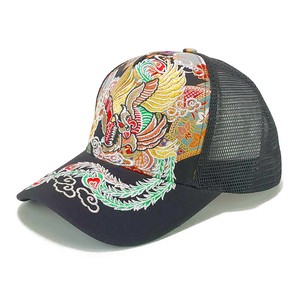 【定番品】「鳳凰」刺繍メッシュキャップ　ヤング帽子