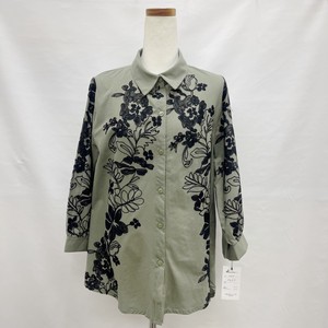 Button Shirt/Blouse Floral Pattern Spring/Summer Front Opening With collar 7/10 length