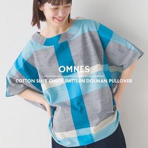 Button Shirt/Blouse Dolman Sleeve Pullover Plaid Cotton 2024 Spring/Summer