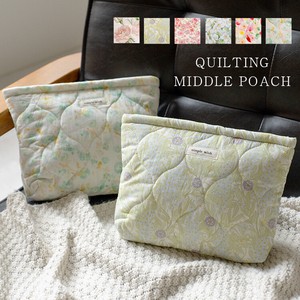 Pouch Quilted Floral Pattern Large Capacity