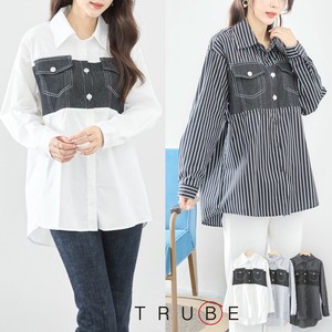 Button Shirt/Blouse Design L M Switching 【2024NEW】