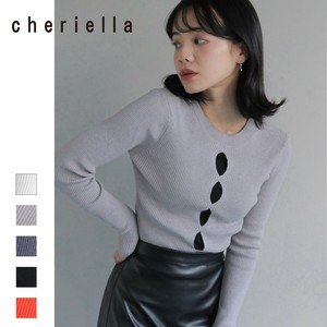 毛衣/针织衫 前后2种穿法 罗纹针织 开叉 cheriella