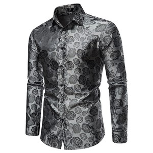 Button Shirt Long Sleeves Floral Pattern