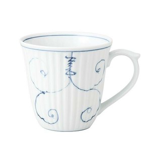12741 波佐見焼 唐草ぶどう 軽量マグ 青 250ml