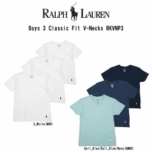 POLO RALPH LAUREN(ポロ ラルフローレン)Vネック Tシャツ 3枚セット 肌着 子供用 ボーイズ RKVNP3