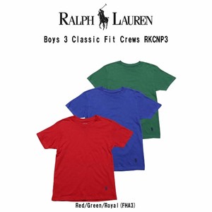 POLO RALPH LAUREN(ポロ ラルフローレン)クルーネック Tシャツ 3枚セット 肌着 子供用 ボーイズ RKCNP3