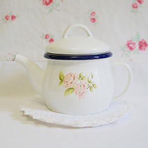 Enamel Teapot Rose Made in Japan