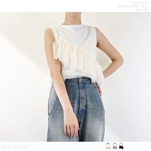 Button Shirt/Blouse Asymmetrical Tulle Bustier 【2024NEW】