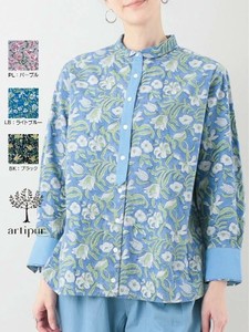 【SDギャザリング】フローラルブロックプリント　ロングシャツ（3カラー）【24春夏新作】