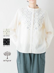 【SDギャザリング】ボタニカル&スクエア刺繍コットン　ブラウス（2カラー）【24春夏新作】