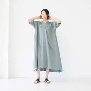 Casual Dress Rayon V-Neck Cotton Ladies' Made in Japan