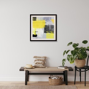 正方形ポスター【abstract_yellowB】北欧ジャパンディ　抽象画 アブストラクト 額縁なし