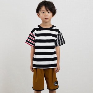 Kids' Short Sleeve T-shirt T-Shirt Border Kids 2024 Spring/Summer