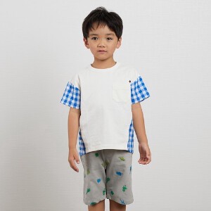 Kids' Short Sleeve T-shirt T-Shirt Kids Checkered 2024 Spring/Summer