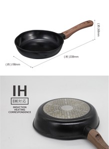 【CB JAPAN】IH対応・セラミック加工・木彫ハンドル　ミニフライパン18CM