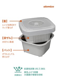【CB JAPAN】電子レンジ食洗機対応　下ごしらえに便利な抗菌ザルバットセット　L