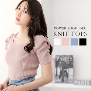 T-shirt Square Neck Knit Tops Tops 2024 Spring/Summer