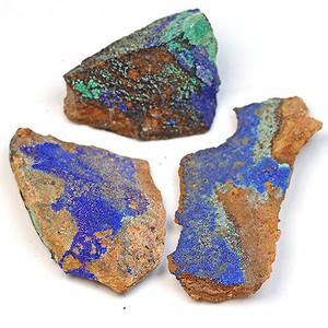 アズライト(藍銅鉱) モロッコ産 Azurite 3個 鉱物原石【FOREST 天然石 パワーストーン】