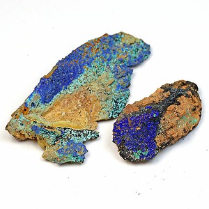 アズライト(藍銅鉱) モロッコ産 Azurite 2個 鉱物原石【FOREST 天然石 パワーストーン】