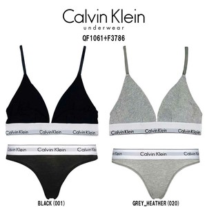 Calvin Klein(カルバンクライン)レディース ブラジャー Tバック ショーツ セット 女性用 下着 QF1061+F3786