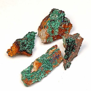 マラカイト(孔雀石) モロッコ産 Malachite 4個 鉱物原石【FOREST 天然石 パワーストーン】