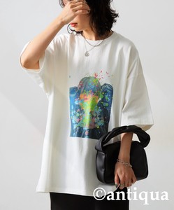 新作！[アンティカ]アートプリントtシャツ Tシャツ レディース トップス 半袖 ZA-00201【SS】
