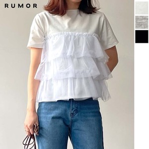T-shirt Tulle T-Shirt Docking Tops Ladies' Cut-and-sew 【2024NEW】