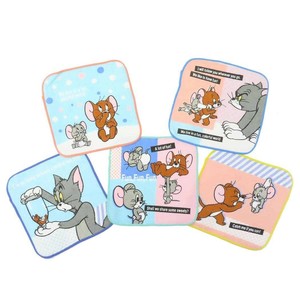 【ハンドタオル】トムとジェリー ミニタオル5枚組 カラフルワールド