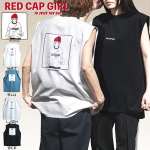 T 恤/上衣 冷感 无袖 后背印花 RED CAP GIRL