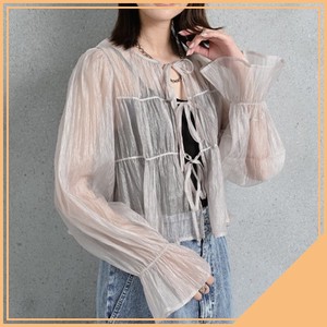 [SD Gathering] Button Shirt/Blouse Front/Rear 2-way Shirring Organ sheer
