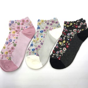 Ankle Socks Floral Pattern Socks Embroidered Ladies'