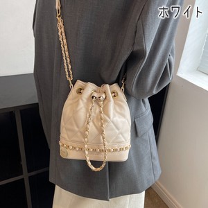 ※正面デザイン不良【OUTLET50%OFF】WT0505o-w キルティングバケットバッグ PU エレガント カジュアル