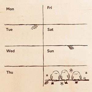 スタンプ　いろどりはんこ　ねこ　シマエナガ　週間　カレンダー