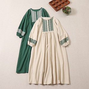 Casual Dress Cotton One-piece Dress Embroidered NEW