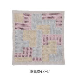 Sashiko Textile lab　花ふきんキット　刺し子キット　Block(Almond Milk)　SK450