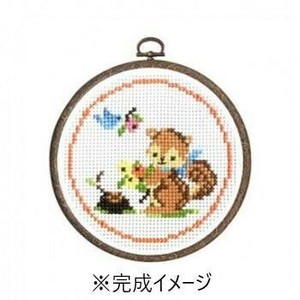 オリムパス ししゅうキット　フープ　リスと木の実 7404