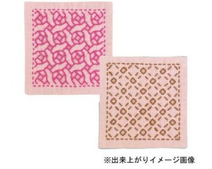 オリムパス 刺し子キット　一目刺しのコースター(2枚組) ローズ、チェック SK-298