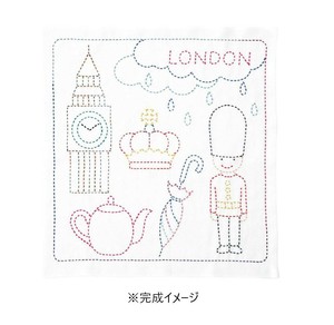 オリムパス 世界を旅する花ふきん 刺し子キット LONDON SK-389