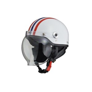 リード工業  CROSS ハーフヘルメット ホワイト× レッド/ブルー フリーサイズ CR-760