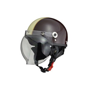 リード工業  CROSS ハーフヘルメット ブラウン× アイボリー フリーサイズ CR-760