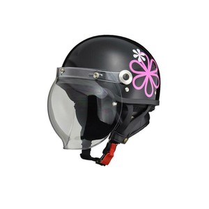 リード工業  CROSS ハーフヘルメット ブラックフラワー フリーサイズ CR-760