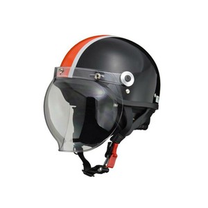 リード工業  CROSS ハーフヘルメット ブラック×オレンジ フリーサイズ CR-760