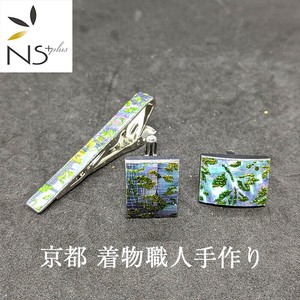 Tie Clip/Cufflink Kyoto Kimono Arabesque Pattern