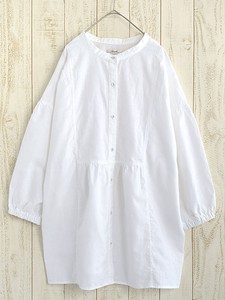 Button Shirt/Blouse 2Way Gathered Blouse Cotton