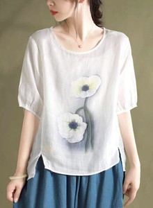 シャツ  半袖  花柄  レディースファッション   GK38.92.75 #ZCHA3211