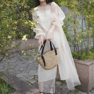 Casual Dress Oversized Summer Tulle Sheer Spring One-piece Dress