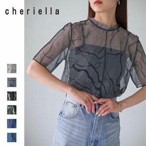 cheriella T-shirt High-Neck Sheer Tops